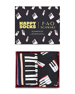 x Fao Schwarz Piano Crew Socks Gift Set, Pack of 2