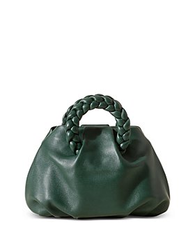 Hereu Bombon Shiny Braided Leather Top-Handle Bag, Blue, Women's, Handbags & Purses Top Handle Bags