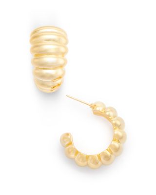 Shrimp Look Huggie Hoop Earrings in 14K Yellow Gold