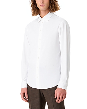 Armani Collezioni Emporio Armani Modern Fit Stretch Sport Shirt In Solid White