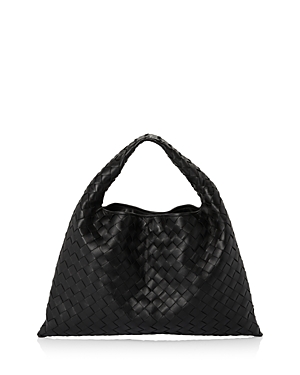 Shop Bottega Veneta Hop Small Shoulder Bag In Black/gold