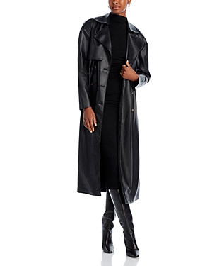 Shop Blanknyc Faux Leather Trench Coat In Flashback