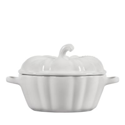 Stoneware Figural Pumpkin Petite Cocotte