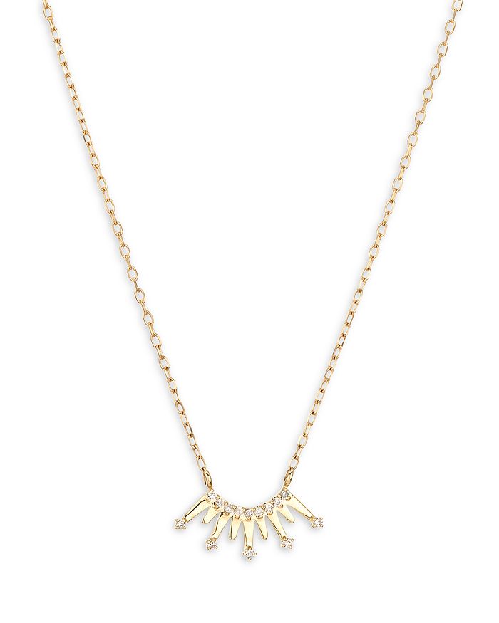 Adina Reyter 14K Yellow Gold Pavé Diamond Crown Pendant Necklace, 15 ...