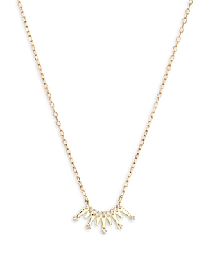 Adina Reyter 14K Yellow Gold Pave Diamond Crown Pendant Necklace, 15
