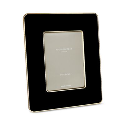 Gold Edged Orange Studio Enamel Photo Frame, 5" x 7"