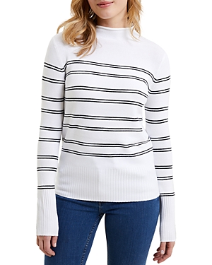 French Connection Babysoft Fitted Sweater In White/black