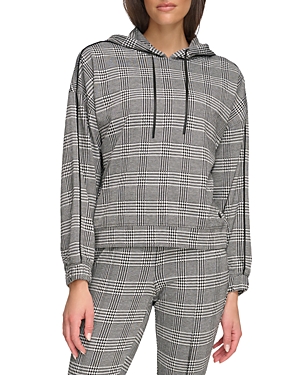 MARC NEW YORK HOUNDSTOOTH PLAID HOODIE