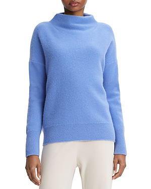 Vince Plush Cashmere Funnel Neck Sweater In Wave Quartz