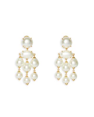 Lele Sadoughi - Jackie Imitation Pearl Chandelier Earrings in Gold Tone