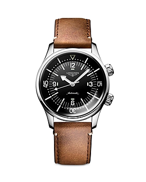 Shop Longines Legend Diver Watch, 39mm In Black/brown