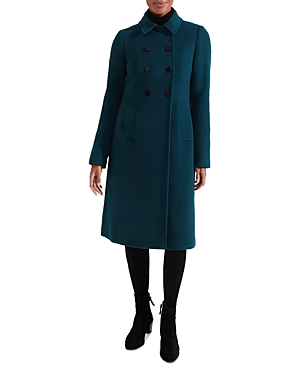 Hobbs London Jude Double Breasted Coat In Teal Blue