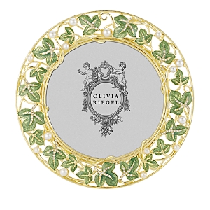 Shop Olivia Riegel Gold Tone Ivy Round Frame, 4.5 In Gold/green