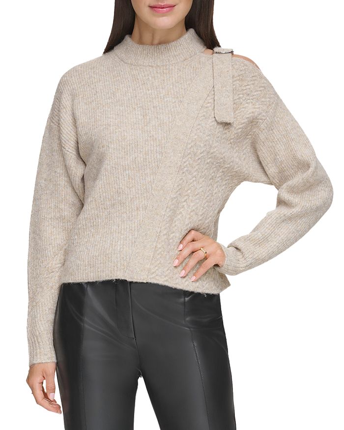 DKNY Mixed Stitch Cutout Sweater | Bloomingdale's