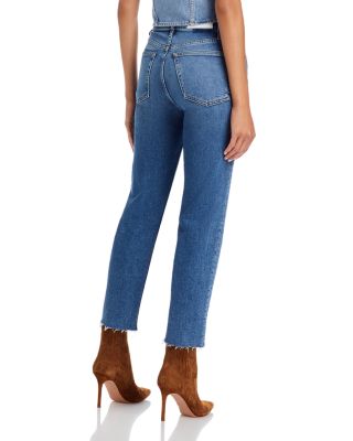 Stove Pipe High Rise Straight Jeans in Mid 70s