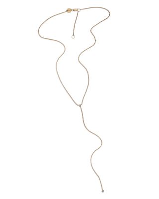 Jennifer Zeuner - Mallory Diamond Lariat Necklace in 18K Gold Plated Sterling Silver, 18"-20"