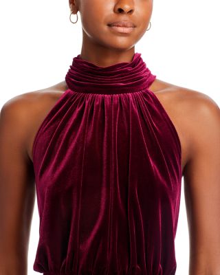 Mock Neck Blouson Gown