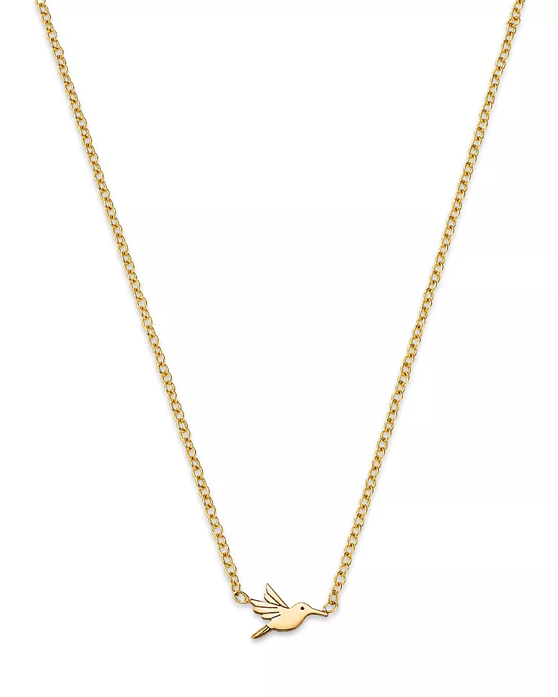 Zoe Chicco 14K Yellow Gold Itty Bitty Symbols Hummingbird Pendant Necklace, 14
