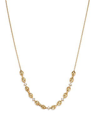 Zoë Chicco 14k Yellow Gold Prong Diamonds Diamond Mariner Link Collar Necklace, 14-16