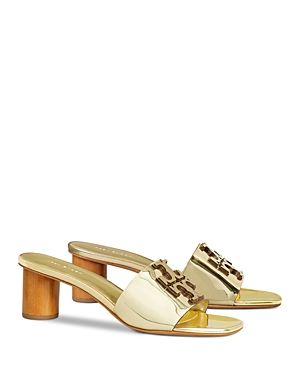 Tory Burch Ines Metallic Medallion Mule Sandals In Spark Gold