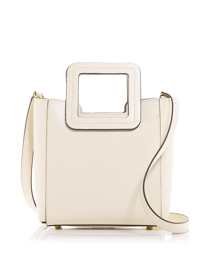 Staud Shirley Mini Snake-effect Leather Shoulder Bag In Cream