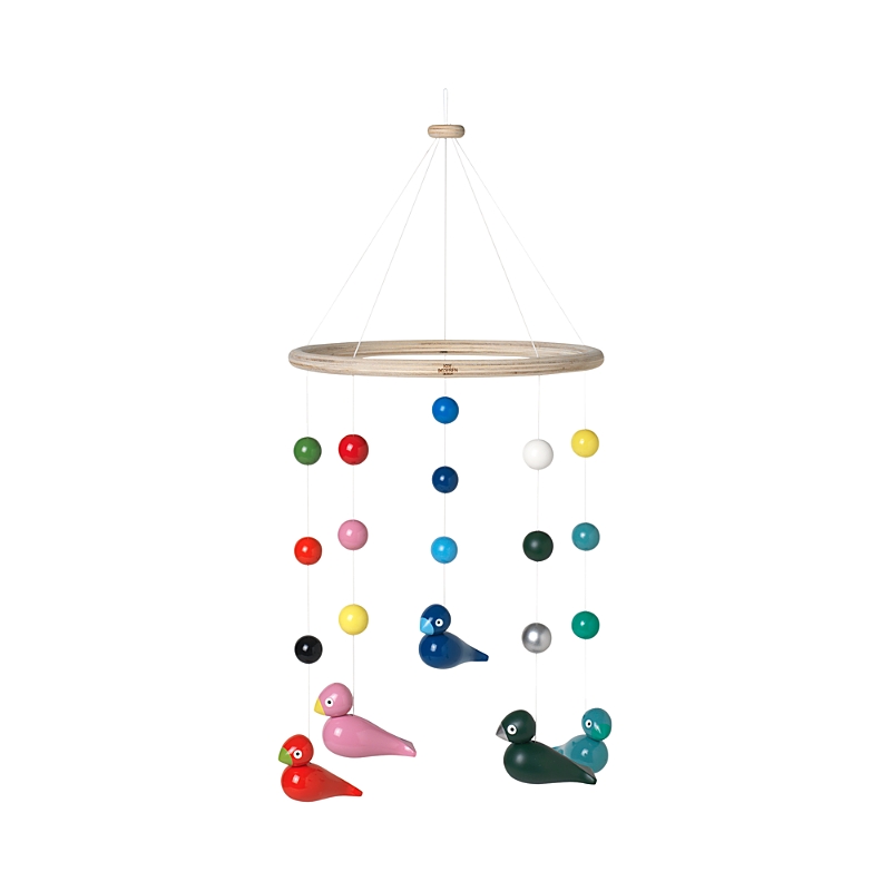 Kay Bojesen Painted Songbird Mobile In Multi
