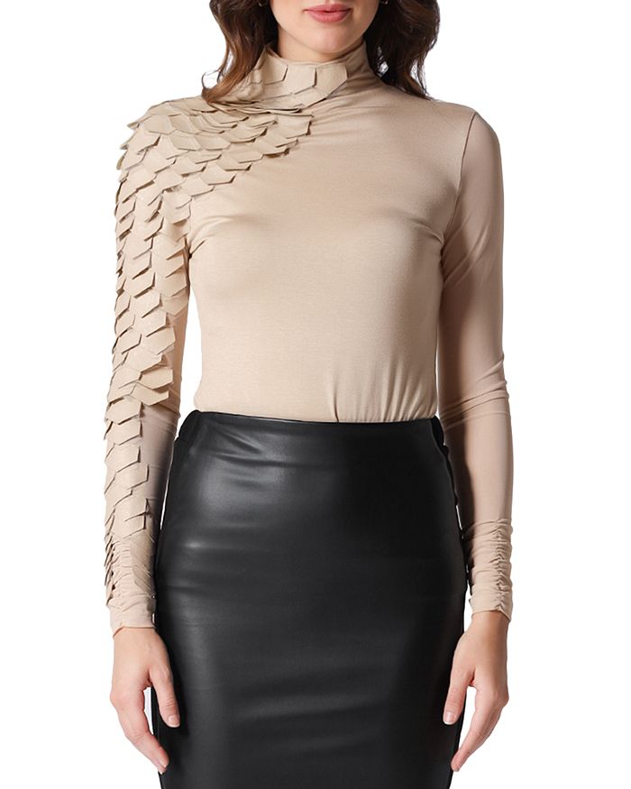 Stylish High Neck Leather Top