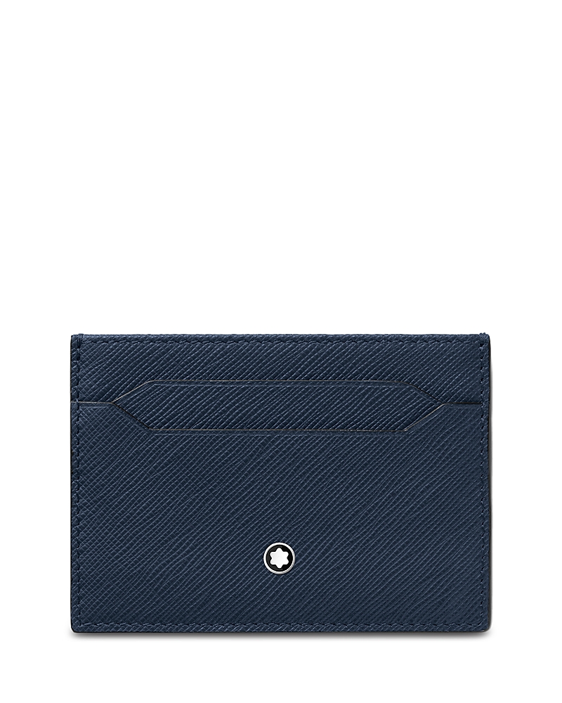 Montblanc Sartorial Leather Card Holder In Blue