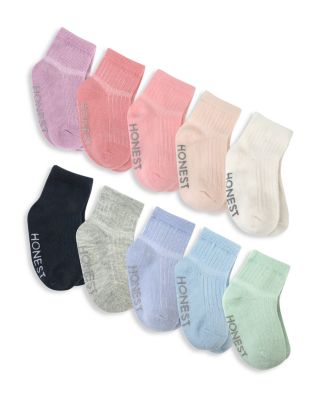 Honest Baby - Girls' Low-Cut Socks, Pack of 10 - Baby