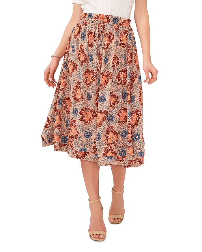 1.STATE Floral Print Midi Skirt | Bloomingdale's
