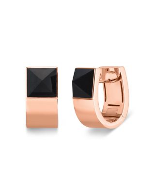 Roberto Coin - 18K Rose Gold Sauvage Black Jade Huggie Hoop Earrings