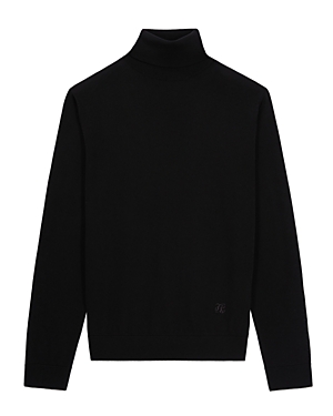 The Kooples Merino Wool Turtleneck Sweater In Black