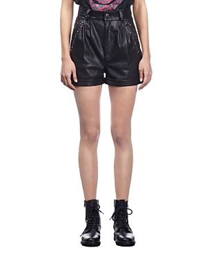 The Kooples High Rise Leather Shorts