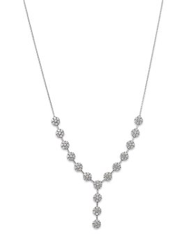 Bloomingdale's - Diamond Flower Cluster Lariat Necklace in 14K White Gold, 2.0 ct. t.w.