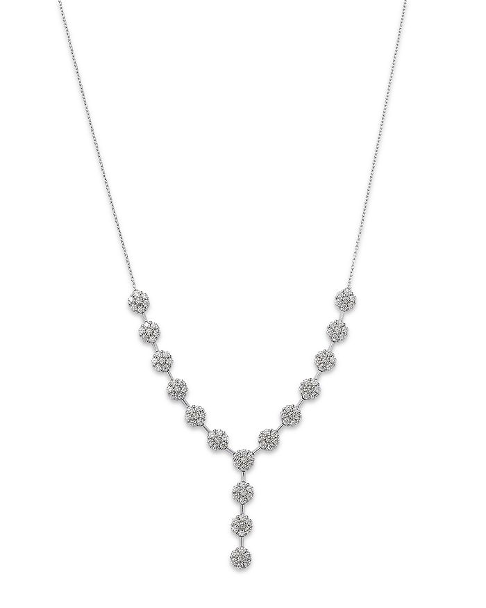 Bloomingdale's Diamond Flower Cluster Lariat Necklace in 14K White Gold, 2.0 ct. t.w