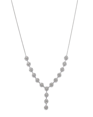 Bloomingdale's Diamond Flower Cluster Lariat Necklace in 14K White Gold, 2.0 ct. t.w.