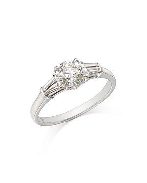 Bloomingdale's Diamond Solitaire & Tapered Baguette Engagement Ring, 1.0 Ct. T.w. In 18k White Gold