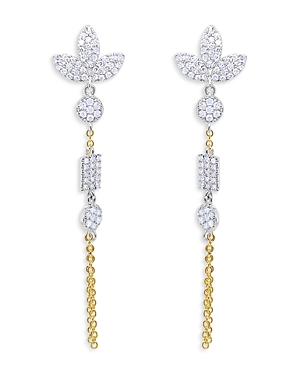 Meira T 14k White & Yellow Gold Diamond Pave Chain Drop Earrings In Metallic