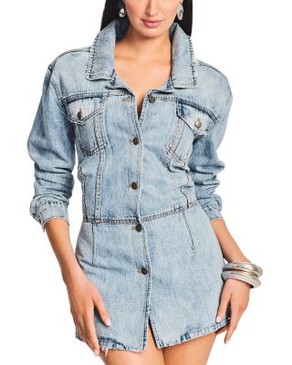white christmas dresses Blanche Knit Denim Dress