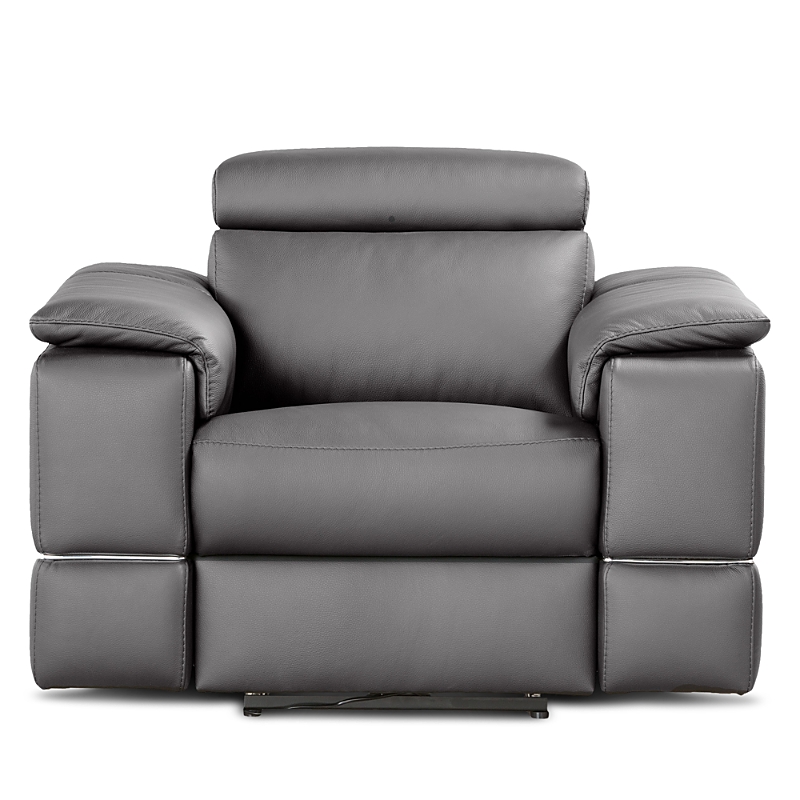 Giuseppe Nicoletti Ronaldo Power Reclining Chair In Bull Grigio Scuro