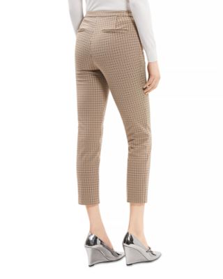 Slim Fit Cropped Houndstooth Pants 