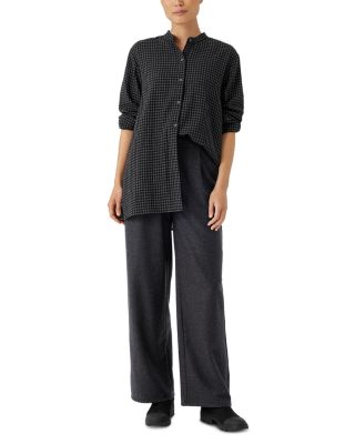 Wool Pleated Wide Leg Pants