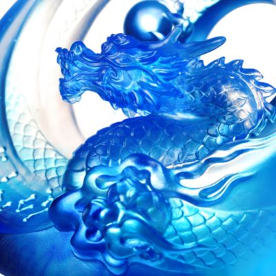 The Heart Points To The Future Azure Dragon, Brilliant Sun Rise Crystal Figure