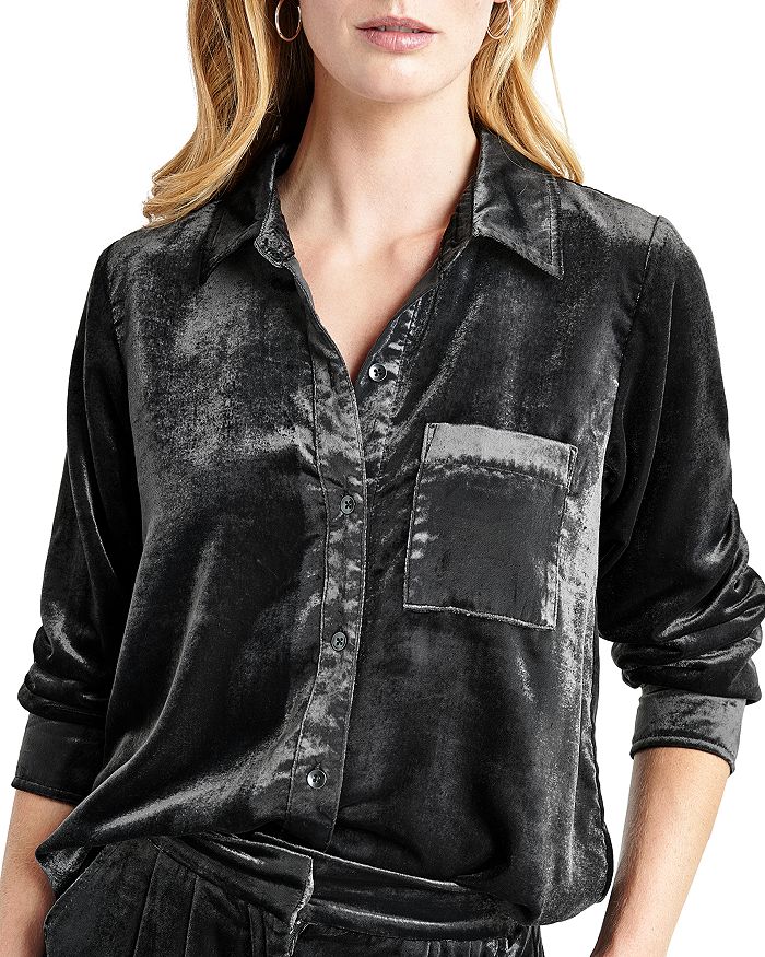 Splendid Irene Velvet Button Down Shirt | Bloomingdale's