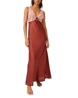 free people country side lace trim slip