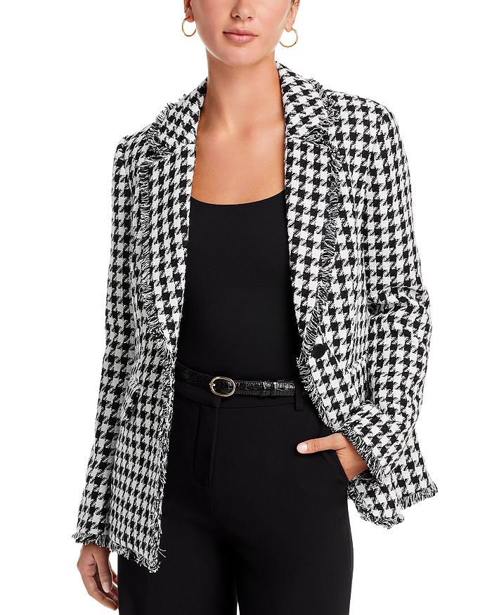 T Tahari Notch Lapel Houndstooth Blazer Bloomingdale s