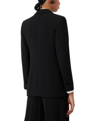 Enver Satin Shawl Lapel Blazer