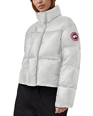 Shop Canada Goose Cypress Cropped Puffer Jacket In Silverbirch
