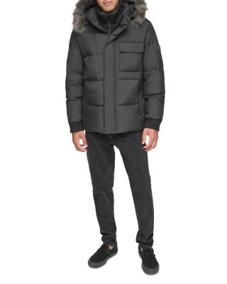 Nisko Faux Fur Trimmed Hooded Bib Coat