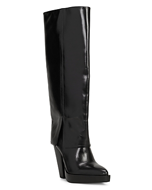 Shop Vince Camuto Women's Nanfala Foldover Shaft Knee High Boots In Black
